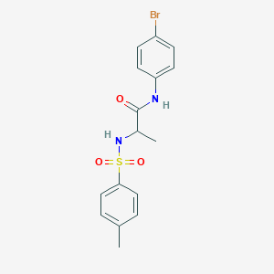 molecular formula C16H17BrN2O3S B4089380 N~1~-(4-bromophenyl)-N~2~-[(4-methylphenyl)sulfonyl]alaninamide 