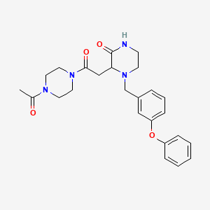 molecular formula C25H30N4O4 B4089389 3-[2-(4-acetyl-1-piperazinyl)-2-oxoethyl]-4-(3-phenoxybenzyl)-2-piperazinone 