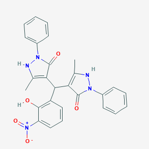 4-[(2-hydroxy-3-nitrophenyl)-(5-methyl-3-oxo-2-phenyl-1H-pyrazol-4-yl)methyl]-5-methyl-2-phenyl-1H-pyrazol-3-one