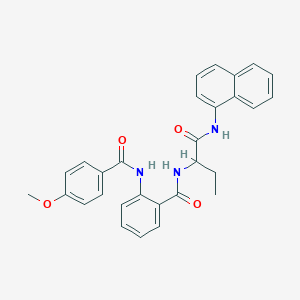 molecular formula C29H27N3O4 B408940 2-[(4-methoxybenzoyl)amino]-N-[1-(naphthalen-1-ylamino)-1-oxobutan-2-yl]benzamide CAS No. 485810-09-1