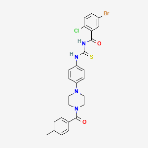 5-bromo-2-chloro-N-[(4-{4-[(4-methylphenyl)carbonyl]piperazin-1-yl}phenyl)carbamothioyl]benzamide