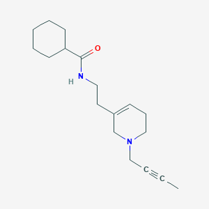 molecular formula C18H28N2O B4089412 N-[2-(1-but-2-yn-1-yl-1,2,5,6-tetrahydropyridin-3-yl)ethyl]cyclohexanecarboxamide 