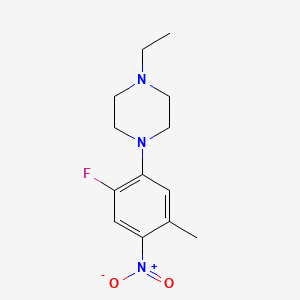 molecular formula C13H18FN3O2 B4089419 1-ethyl-4-(2-fluoro-5-methyl-4-nitrophenyl)piperazine 