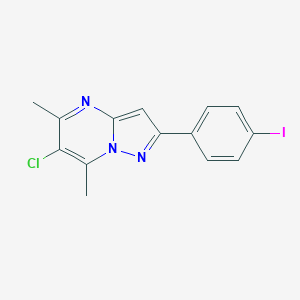 molecular formula C14H11ClIN3 B408942 6-Chloro-2-(4-iodophenyl)-5,7-dimethylpyrazolo[1,5-a]pyrimidine 