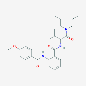 molecular formula C26H35N3O4 B408943 N-{1-[(dipropylamino)carbonyl]-2-methylpropyl}-2-[(4-methoxybenzoyl)amino]benzamide 