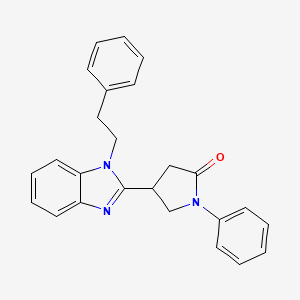 1-PHENYL-4-[1-(2-PHENYLETHYL)-1H-1,3-BENZODIAZOL-2-YL]PYRROLIDIN-2-ONE