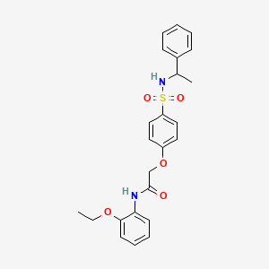 molecular formula C24H26N2O5S B4089489 N-(2-ethoxyphenyl)-2-[4-(1-phenylethylsulfamoyl)phenoxy]acetamide 