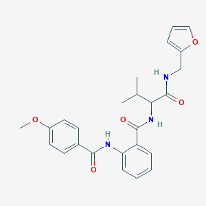 molecular formula C25H27N3O5 B408949 N-[1-(furan-2-ylmethylamino)-3-methyl-1-oxobutan-2-yl]-2-[(4-methoxybenzoyl)amino]benzamide CAS No. 345237-90-3