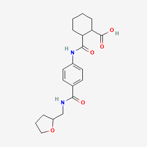 molecular formula C20H26N2O5 B4089504 2-{[(4-{[(tetrahydro-2-furanylmethyl)amino]carbonyl}phenyl)amino]carbonyl}cyclohexanecarboxylic acid 