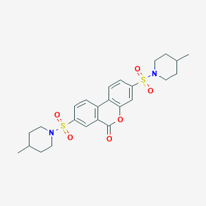 3,8-bis[(4-methyl-1-piperidinyl)sulfonyl]-6H-benzo[c]chromen-6-one