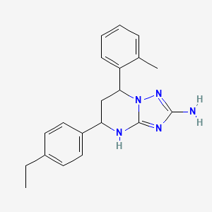 molecular formula C20H23N5 B4089533 5-(4-ethylphenyl)-7-(2-methylphenyl)-4,5,6,7-tetrahydro[1,2,4]triazolo[1,5-a]pyrimidin-2-amine 