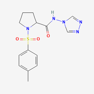 molecular formula C14H17N5O3S B4089540 1-Tosyl-N-(4H-1,2,4-triazol-4-yl)pyrrolidine-2-carboxamide 