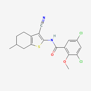 3,5-dichloro-N-(3-cyano-6-methyl-4,5,6,7-tetrahydro-1-benzothien-2-yl)-2-methoxybenzamide