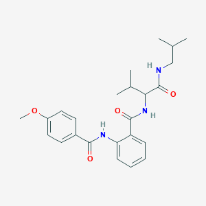 molecular formula C24H31N3O4 B408956 N-{1-[(isobutylamino)carbonyl]-2-methylpropyl}-2-[(4-methoxybenzoyl)amino]benzamide CAS No. 345244-56-6