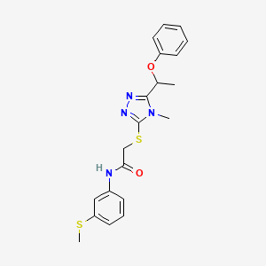 2-[[4-methyl-5-(1-phenoxyethyl)-1,2,4-triazol-3-yl]sulfanyl]-N-(3-methylsulfanylphenyl)acetamide