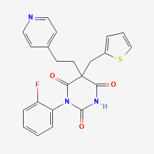 1-(2-Fluorophenyl)-5-(2-pyridin-4-ylethyl)-5-(thiophen-2-ylmethyl)-1,3-diazinane-2,4,6-trione