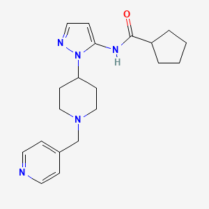 molecular formula C20H27N5O B4089589 N-{1-[1-(4-pyridinylmethyl)-4-piperidinyl]-1H-pyrazol-5-yl}cyclopentanecarboxamide 