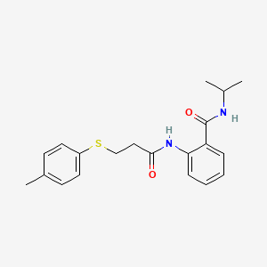 molecular formula C20H24N2O2S B4089593 2-({3-[(4-methylphenyl)sulfanyl]propanoyl}amino)-N-(propan-2-yl)benzamide 