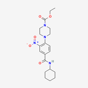 molecular formula C20H28N4O5 B4089609 Ethyl 4-[4-(cyclohexylcarbamoyl)-2-nitrophenyl]piperazine-1-carboxylate 