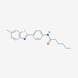 N-[4-(6-methyl-1,3-benzothiazol-2-yl)phenyl]hexanamide