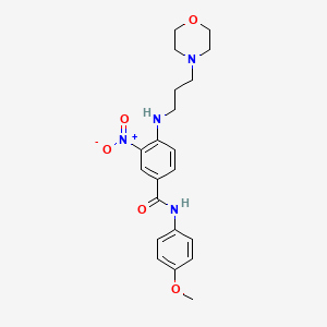 molecular formula C21H26N4O5 B4089630 N-(4-methoxyphenyl)-4-{[3-(4-morpholinyl)propyl]amino}-3-nitrobenzamide 