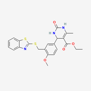 ethyl 4-{3-[(1,3-benzothiazol-2-ylthio)methyl]-4-methoxyphenyl}-6-methyl-2-oxo-1,2,3,4-tetrahydro-5-pyrimidinecarboxylate