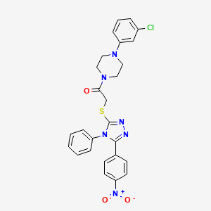 1-[4-(3-chlorophenyl)piperazin-1-yl]-2-{[5-(4-nitrophenyl)-4-phenyl-4H-1,2,4-triazol-3-yl]sulfanyl}ethanone