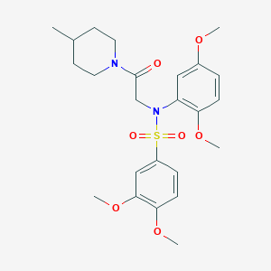 N-(2,5-Dimethoxy-phenyl)-3,4-dimethoxy-N-[2-(4-methyl-piperidin-1-yl)-2-oxo-ethyl]-benzenesulfonamide