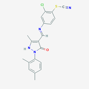 2-chloro-4-({[1-(2,4-dimethylphenyl)-3-methyl-5-oxo-1,5-dihydro-4H-pyrazol-4-ylidene]methyl}amino)phenyl thiocyanate