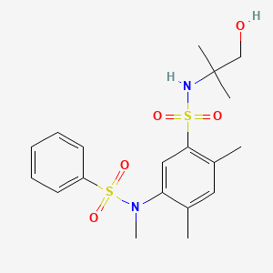 molecular formula C19H26N2O5S2 B4089714 5-[benzenesulfonyl(methyl)amino]-N-(1-hydroxy-2-methylpropan-2-yl)-2,4-dimethylbenzenesulfonamide 