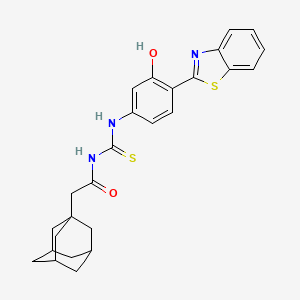 2-(1-adamantyl)-N-({[4-(1,3-benzothiazol-2-yl)-3-hydroxyphenyl]amino}carbonothioyl)acetamide