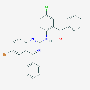 {2-[(6-Bromo-4-phenylquinazolin-2-yl)amino]-5-chlorophenyl}(phenyl)methanone