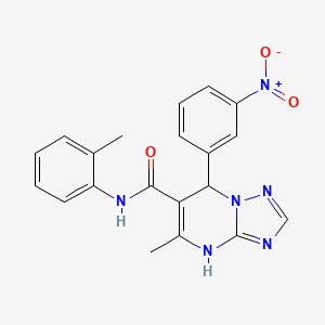 molecular formula C20H18N6O3 B4089767 5-methyl-N-(2-methylphenyl)-7-(3-nitrophenyl)-4H,7H-[1,2,4]triazolo[1,5-a]pyrimidine-6-carboxamide 