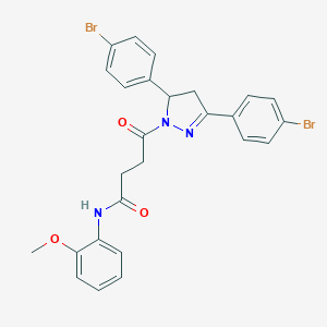4-[3,5-bis(4-bromophenyl)-4,5-dihydro-1H-pyrazol-1-yl]-N-(2-methoxyphenyl)-4-oxobutanamide