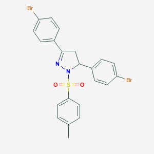 molecular formula C22H18Br2N2O2S B408979 3,5-双(4-溴苯基)-1-[(4-甲基苯基)磺酰基]-4,5-二氢-1H-吡唑 CAS No. 313398-36-6