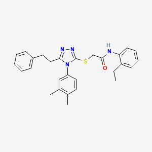 2-{[4-(3,4-dimethylphenyl)-5-(2-phenylethyl)-4H-1,2,4-triazol-3-yl]thio}-N-(2-ethylphenyl)acetamide