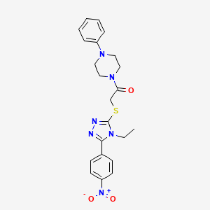 2-{[4-ethyl-5-(4-nitrophenyl)-4H-1,2,4-triazol-3-yl]sulfanyl}-1-(4-phenylpiperazin-1-yl)ethanone