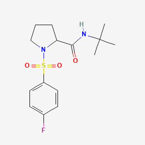 molecular formula C15H21FN2O3S B4089802 N-(tert-butyl)-1-[(4-fluorophenyl)sulfonyl]prolinamide 