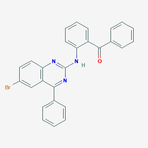 molecular formula C27H18BrN3O B408981 {2-[(6-Bromo-4-phenyl-2-quinazolinyl)amino]phenyl}(phenyl)methanone 