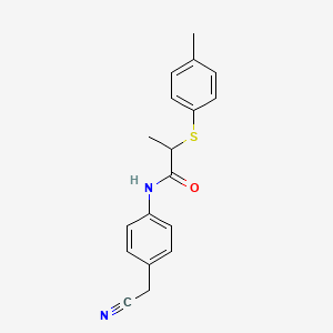 N-[4-(cyanomethyl)phenyl]-2-[(4-methylphenyl)sulfanyl]propanamide