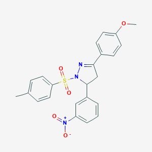 molecular formula C23H21N3O5S B408982 3-(4-methoxyphenyl)-1-[(4-methylphenyl)sulfonyl]-5-(3-nitrophenyl)-4,5-dihydro-1H-pyrazole 