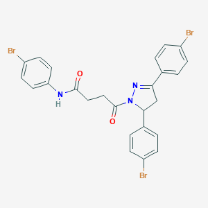 molecular formula C25H20Br3N3O2 B408984 4-[3,5-bis(4-bromophenyl)-4,5-dihydro-1H-pyrazol-1-yl]-N-(4-bromophenyl)-4-oxobutanamide 