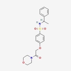 molecular formula C20H24N2O5S B4089847 4-[2-(4-morpholinyl)-2-oxoethoxy]-N-(1-phenylethyl)benzenesulfonamide 