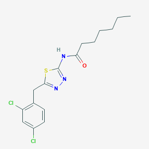 N-[5-(2,4-dichlorobenzyl)-1,3,4-thiadiazol-2-yl]heptanamide