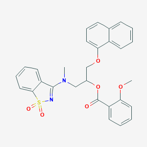 2-[(1,1-Dioxido-1,2-benzisothiazol-3-yl)(methyl)amino]-1-[(1-naphthyloxy)methyl]ethyl 2-methoxybenzoate