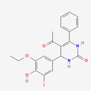 5-acetyl-4-(3-ethoxy-4-hydroxy-5-iodophenyl)-6-phenyl-3,4-dihydro-2(1H)-pyrimidinone