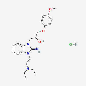 molecular formula C23H33ClN4O3 B4089904 1-{3-[2-(diethylamino)ethyl]-2-imino-2,3-dihydro-1H-benzimidazol-1-yl}-3-(4-methoxyphenoxy)-2-propanol hydrochloride 