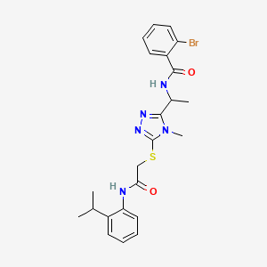 2-bromo-N-(1-{4-methyl-5-[(2-oxo-2-{[2-(propan-2-yl)phenyl]amino}ethyl)sulfanyl]-4H-1,2,4-triazol-3-yl}ethyl)benzamide