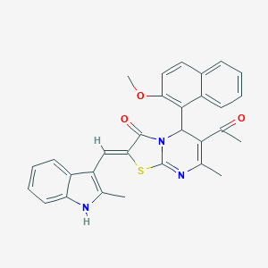 6-acetyl-5-(2-methoxy-1-naphthyl)-7-methyl-2-[(2-methyl-1H-indol-3-yl)methylene]-5H-[1,3]thiazolo[3,2-a]pyrimidin-3(2H)-one