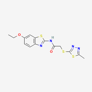 molecular formula C14H14N4O2S3 B4089959 N-(6-ethoxy-1,3-benzothiazol-2-yl)-2-[(5-methyl-1,3,4-thiadiazol-2-yl)sulfanyl]acetamide 